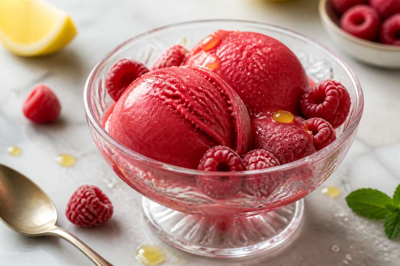 Recette de sorbet à la framboise maison