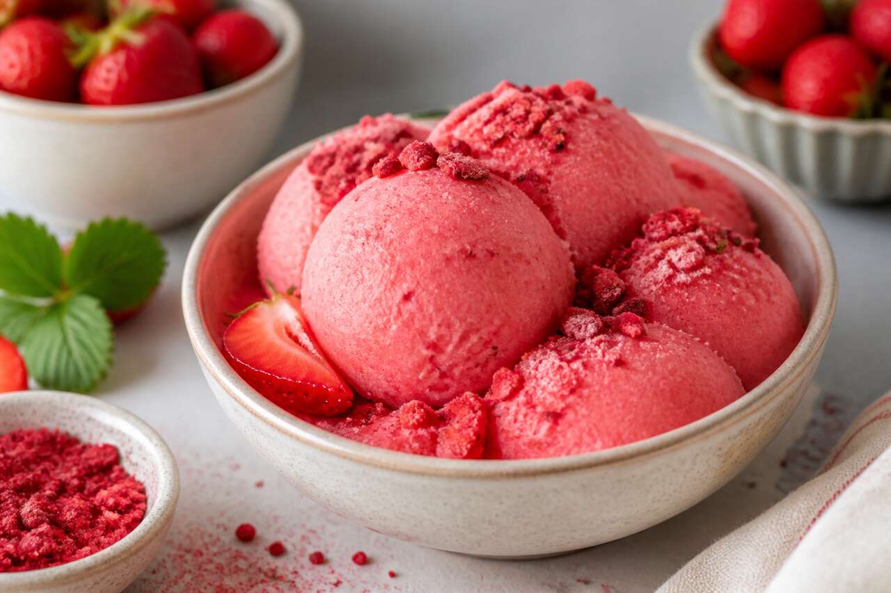 Recette de sorbet à la fraise maison