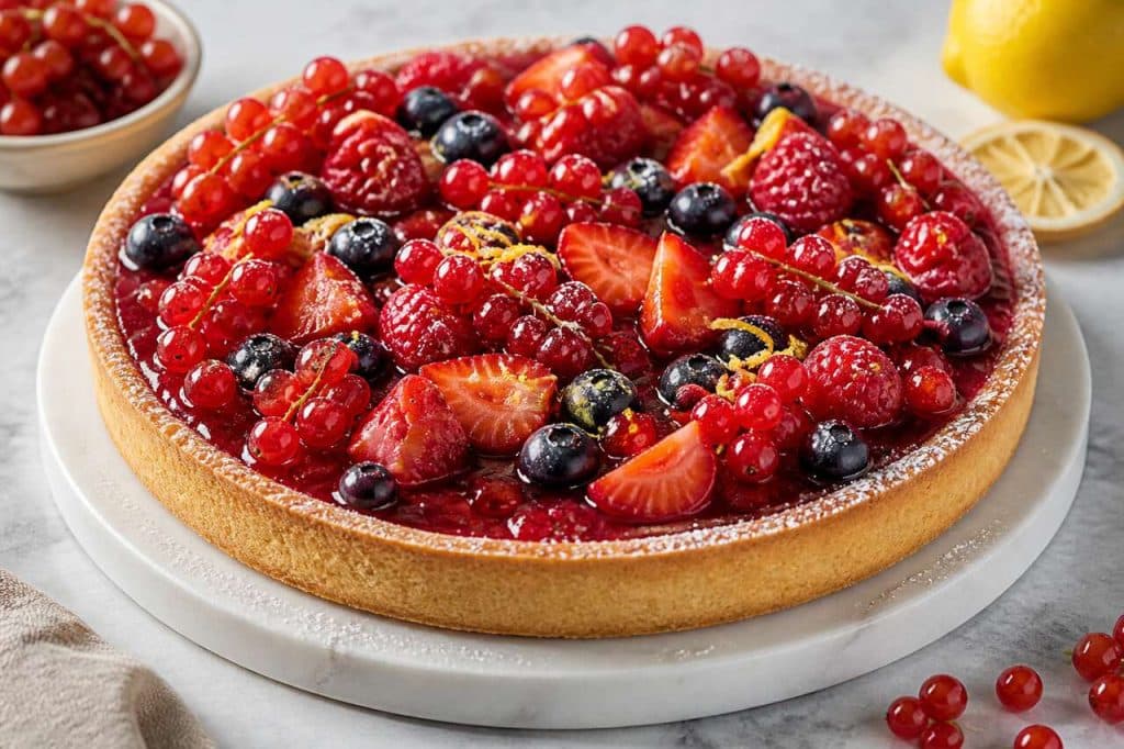 Recette de tarte au citron et fruits rouges
