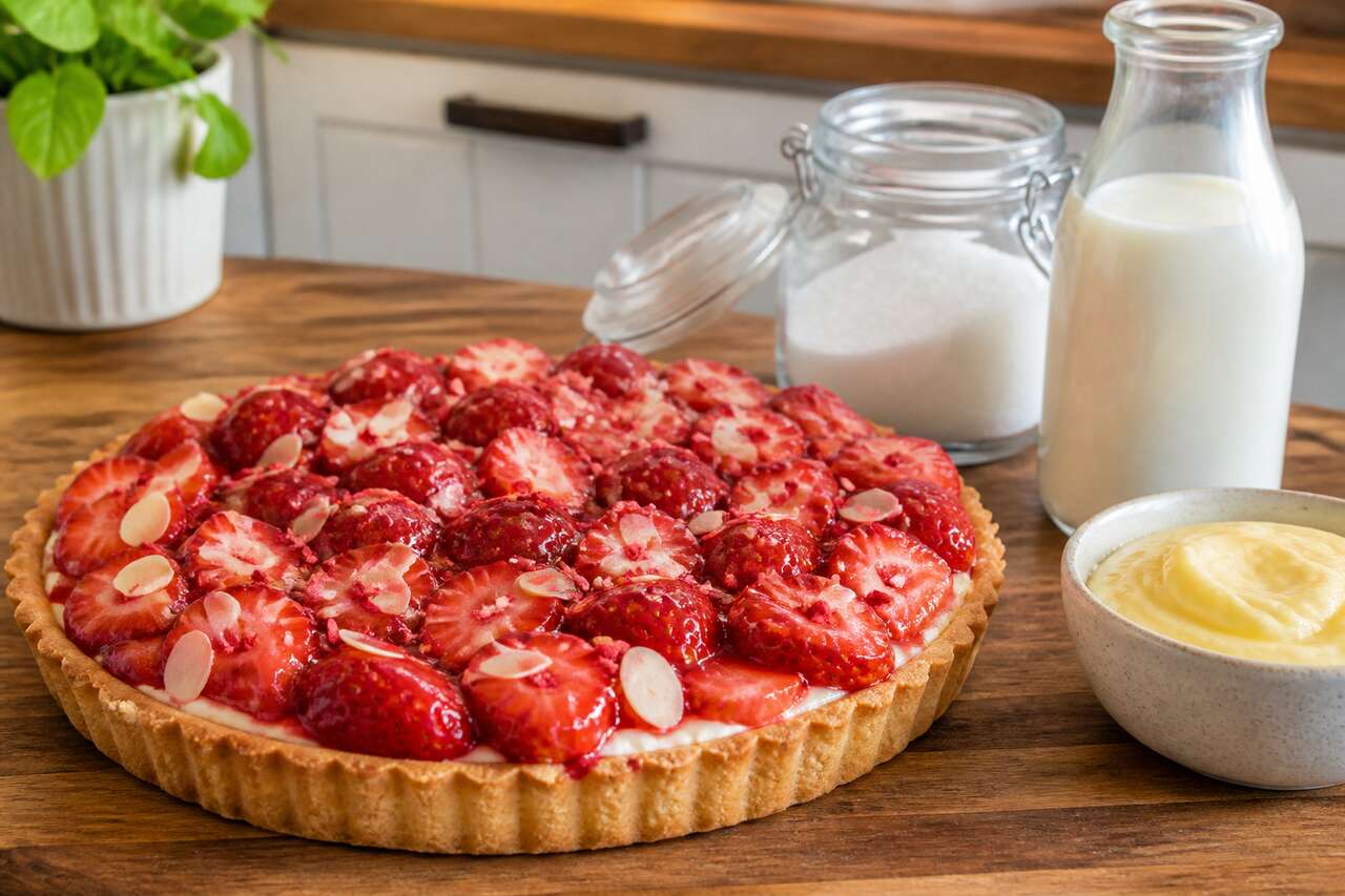 Recette facile et rapide de tarte aux fraises