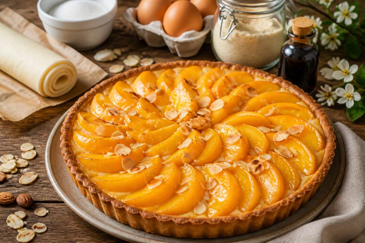 Recette de tarte aux pêches facile et gourmande