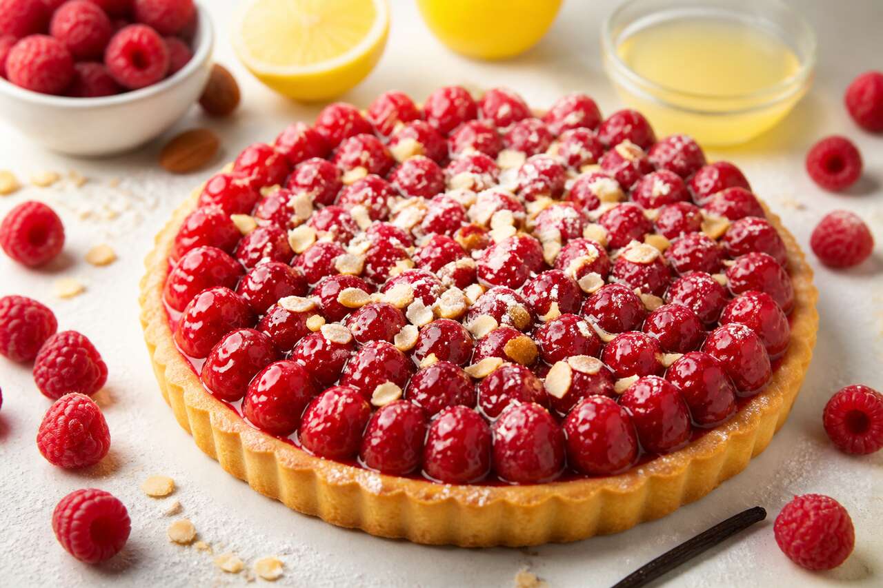 Recette facile de tarte aux framboises