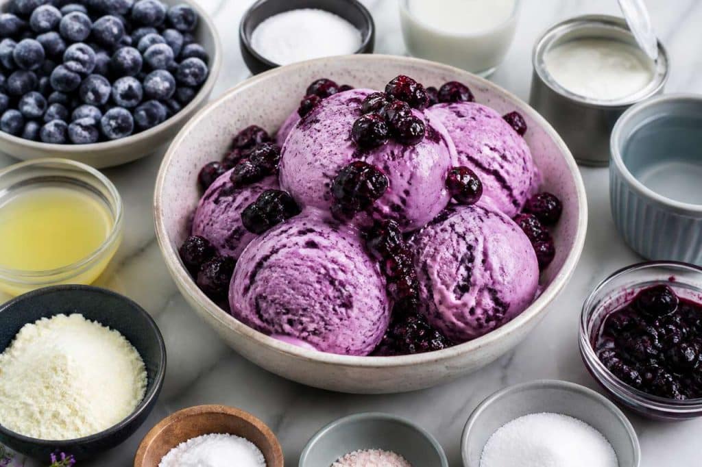 Recette de glace aux myrtilles maison
