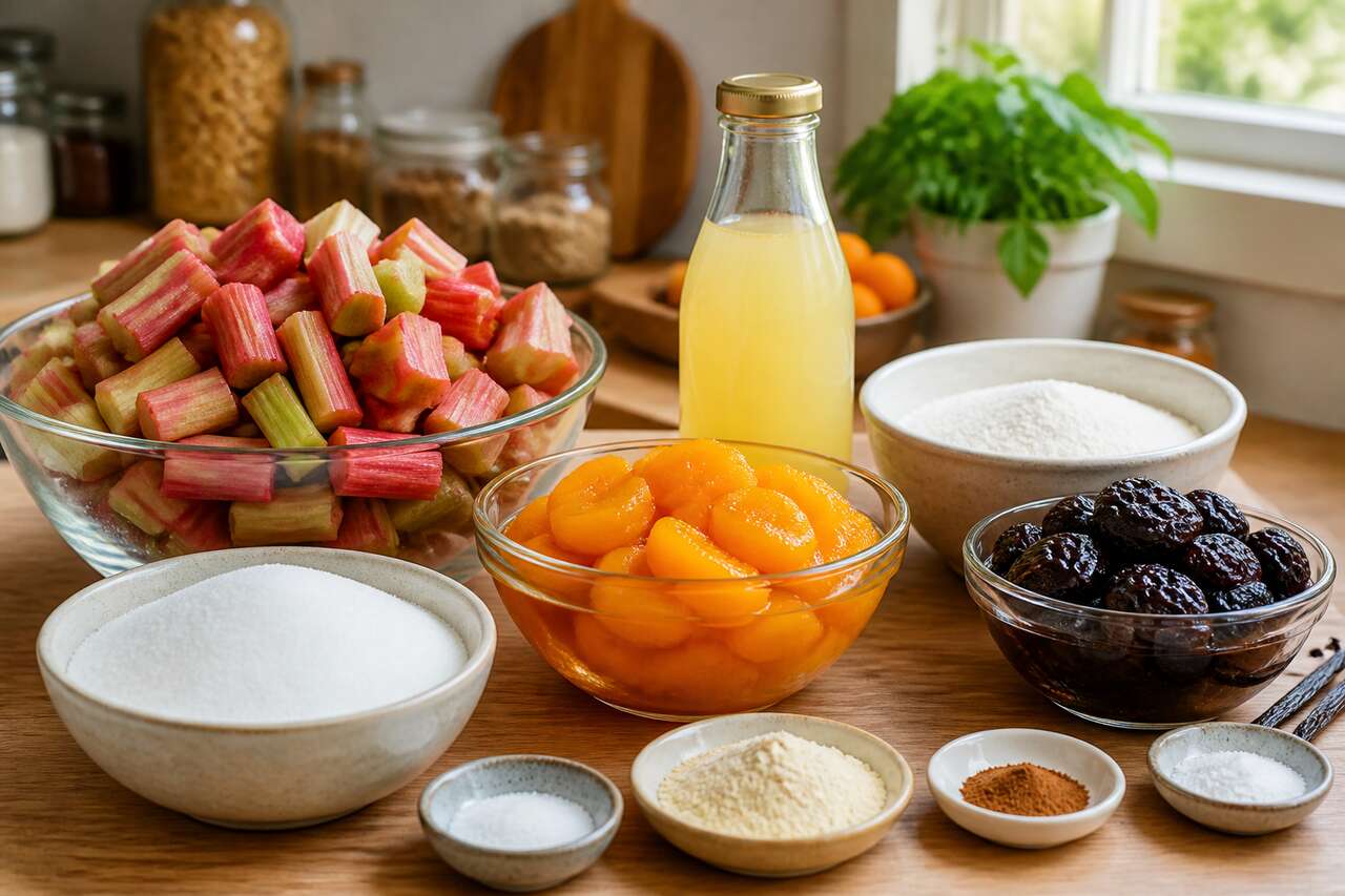 Confiture rhubarbe, abricots et prunes : recette gourmande