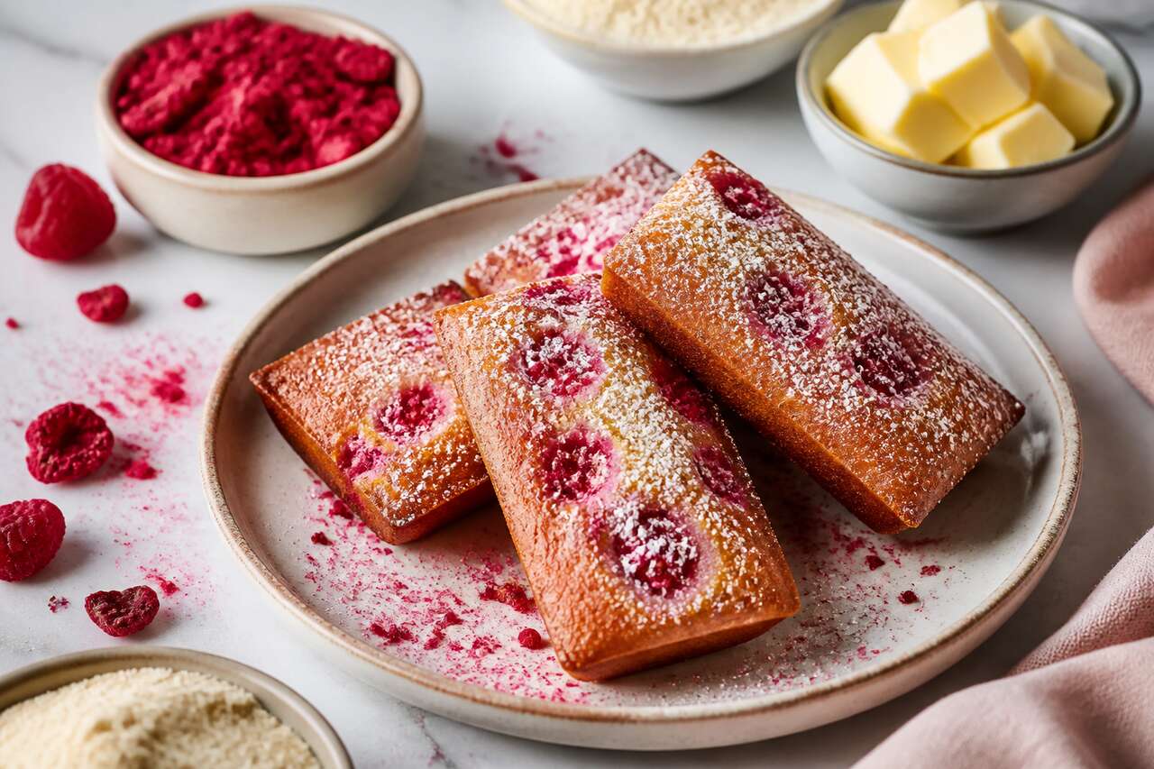 Recette du financier aux framboises