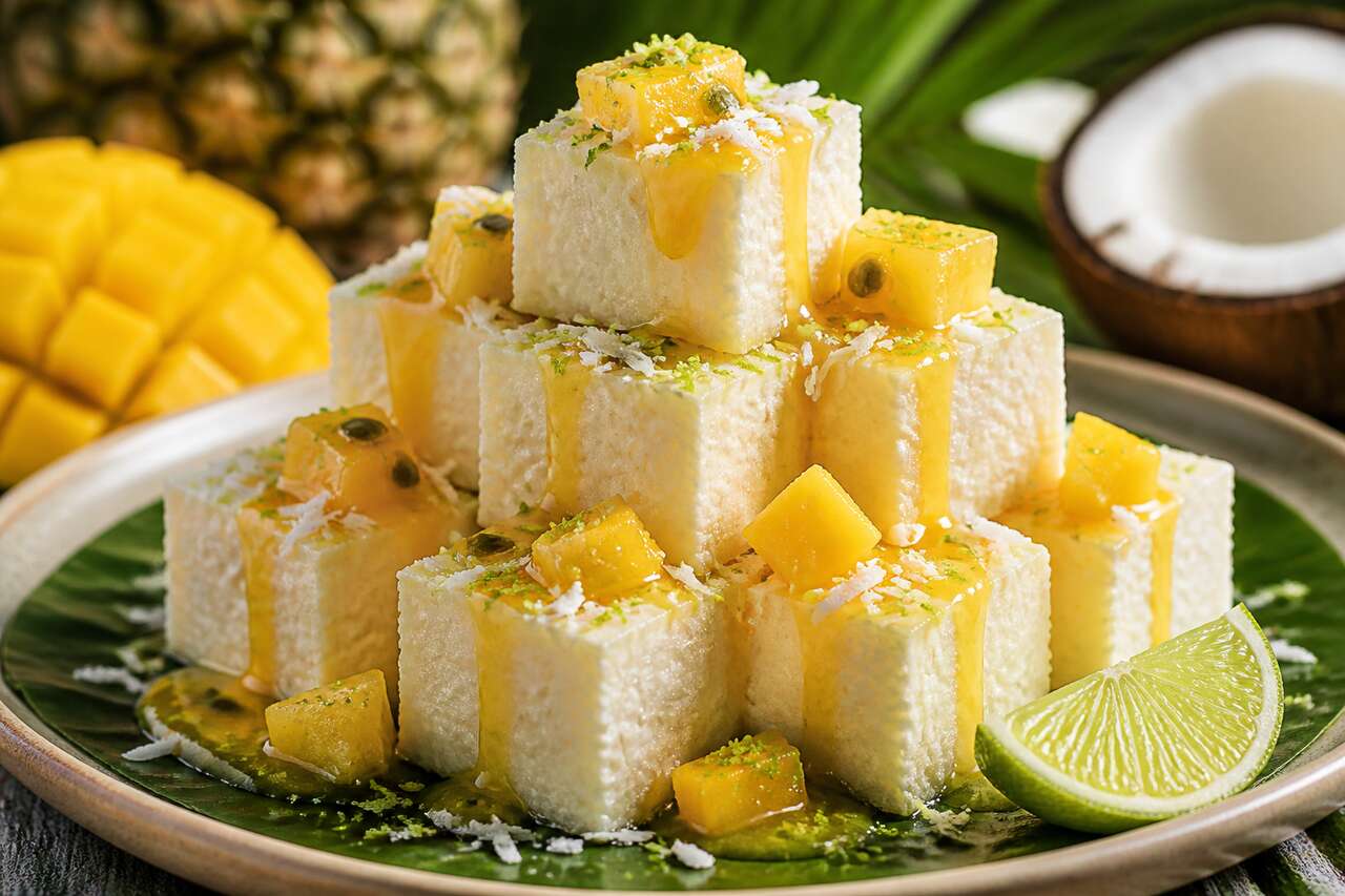 Recette de cubes coco vanille aux fruits exotiques