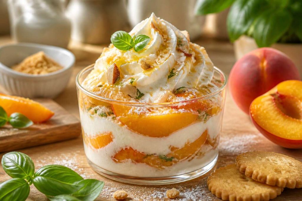 Coupe fraîcheur aux pêches et basilic : recette estivale