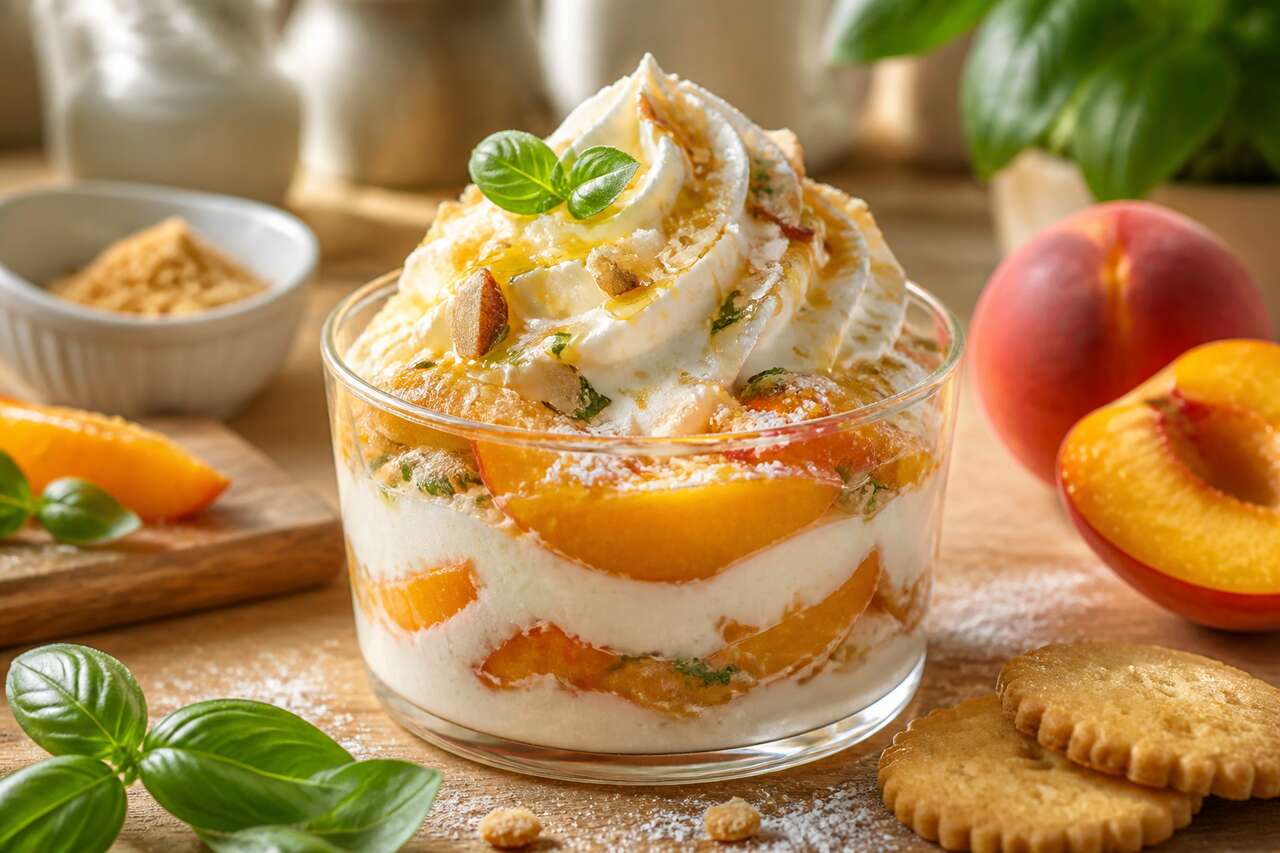 Coupe fraîcheur aux pêches et basilic : recette estivale