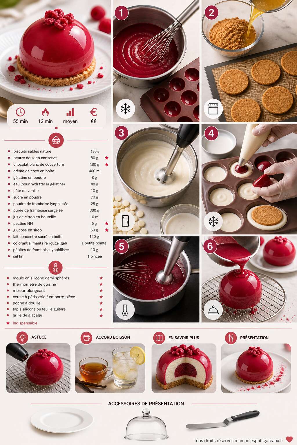 Fiche recette Recette de la framboise de Christophe Adam Fiche recette Recette de la framboise de Christophe Adam