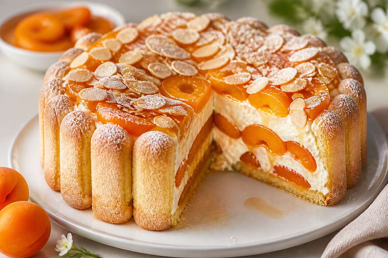 Charlotte aux abricots et amandes : recette facile et savoureuse