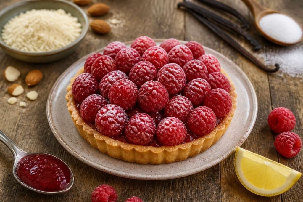 Recette de tarte aux framboises