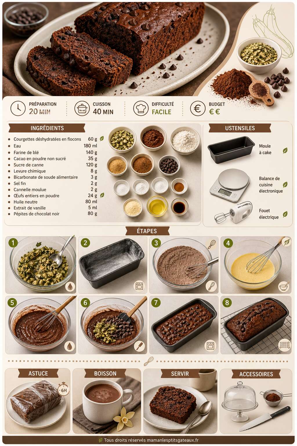 Fiche recette Gâteau à la courgette : recette facile et originale Fiche recette Gâteau à la courgette : recette facile et originale