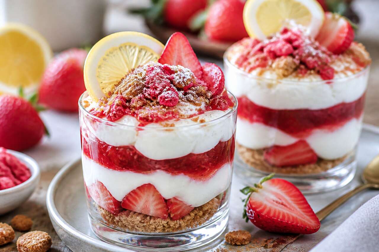 Verrines de fraises au fromage blanc : recette gourmande