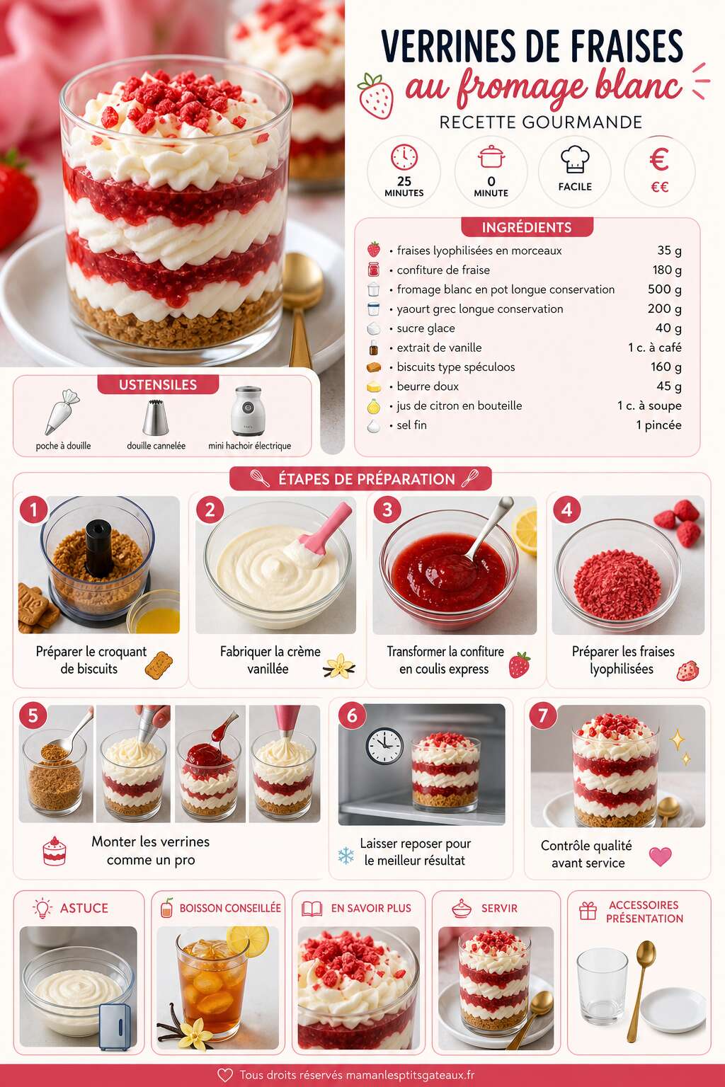Fiche recette Verrines de fraises au fromage blanc : recette gourmande Fiche recette Verrines de fraises au fromage blanc : recette gourmande