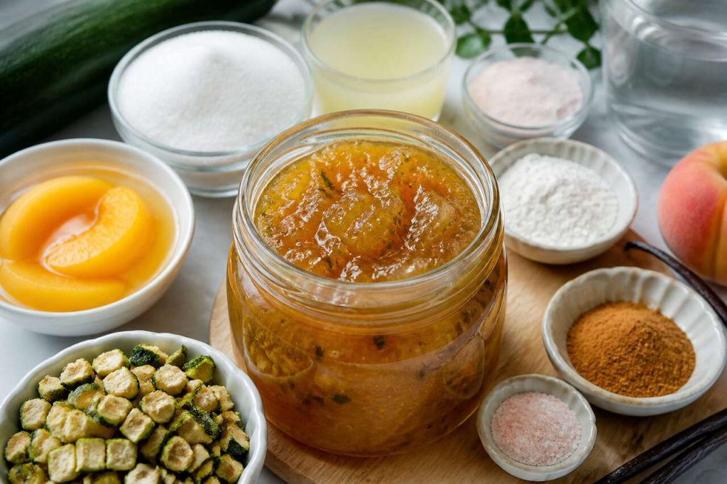 Recette de confiture courgettes et pêches maison