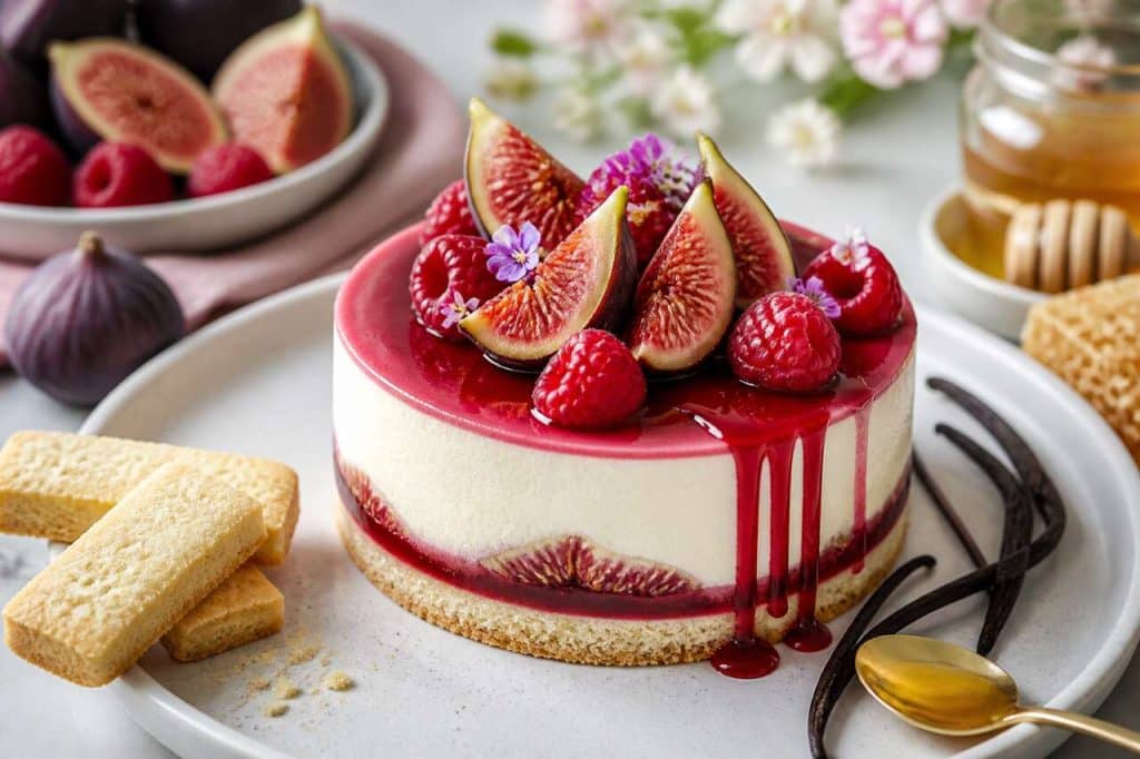 Recette d'entremets aux figues et framboises
