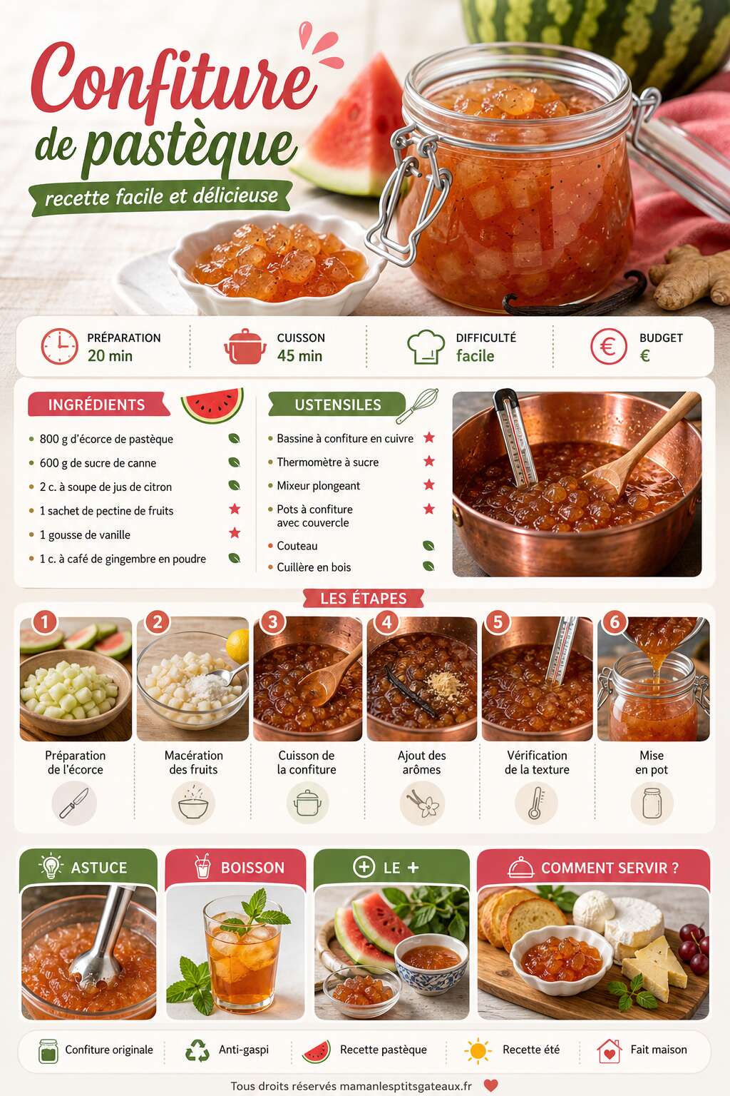 Fiche recette Confiture de past&egrave;que : recette facile et d&eacute;licieuse