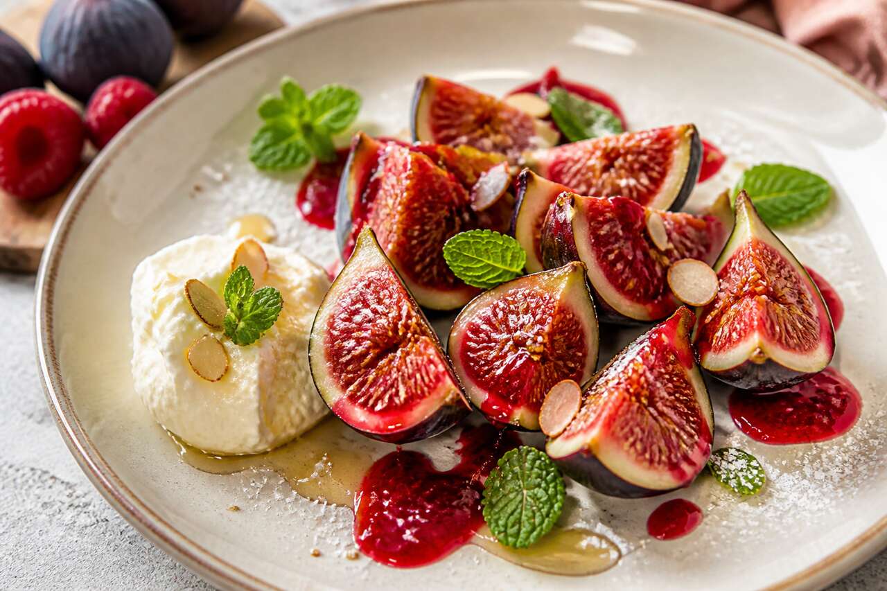 Recette de figues au coulis de framboises