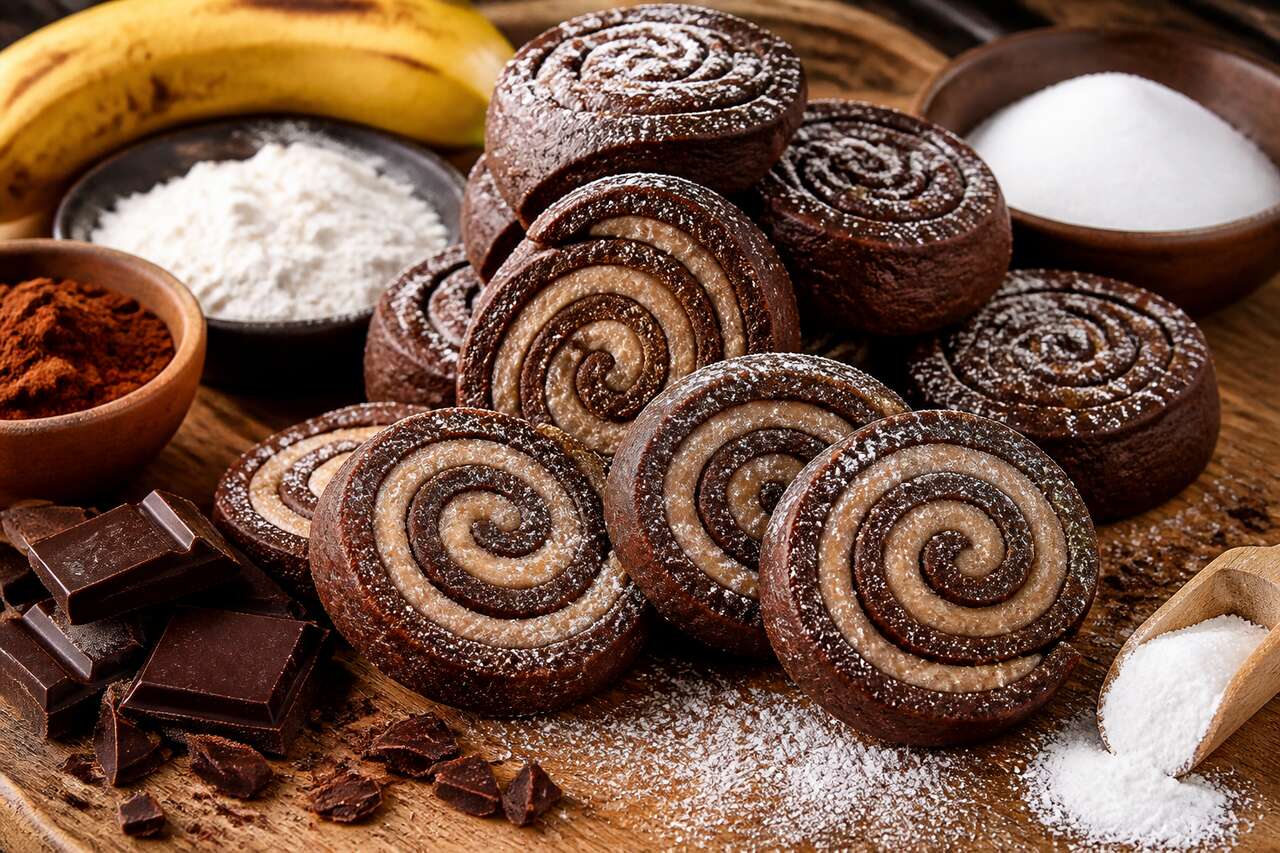 Biscuits roulés chocolat banane : recette gourmande