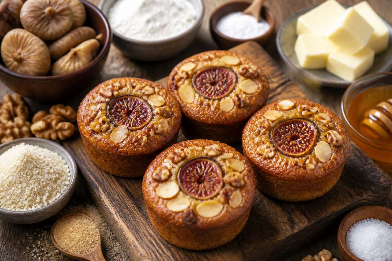 Mini-cakes figues, noix & amandes : recette gourmande