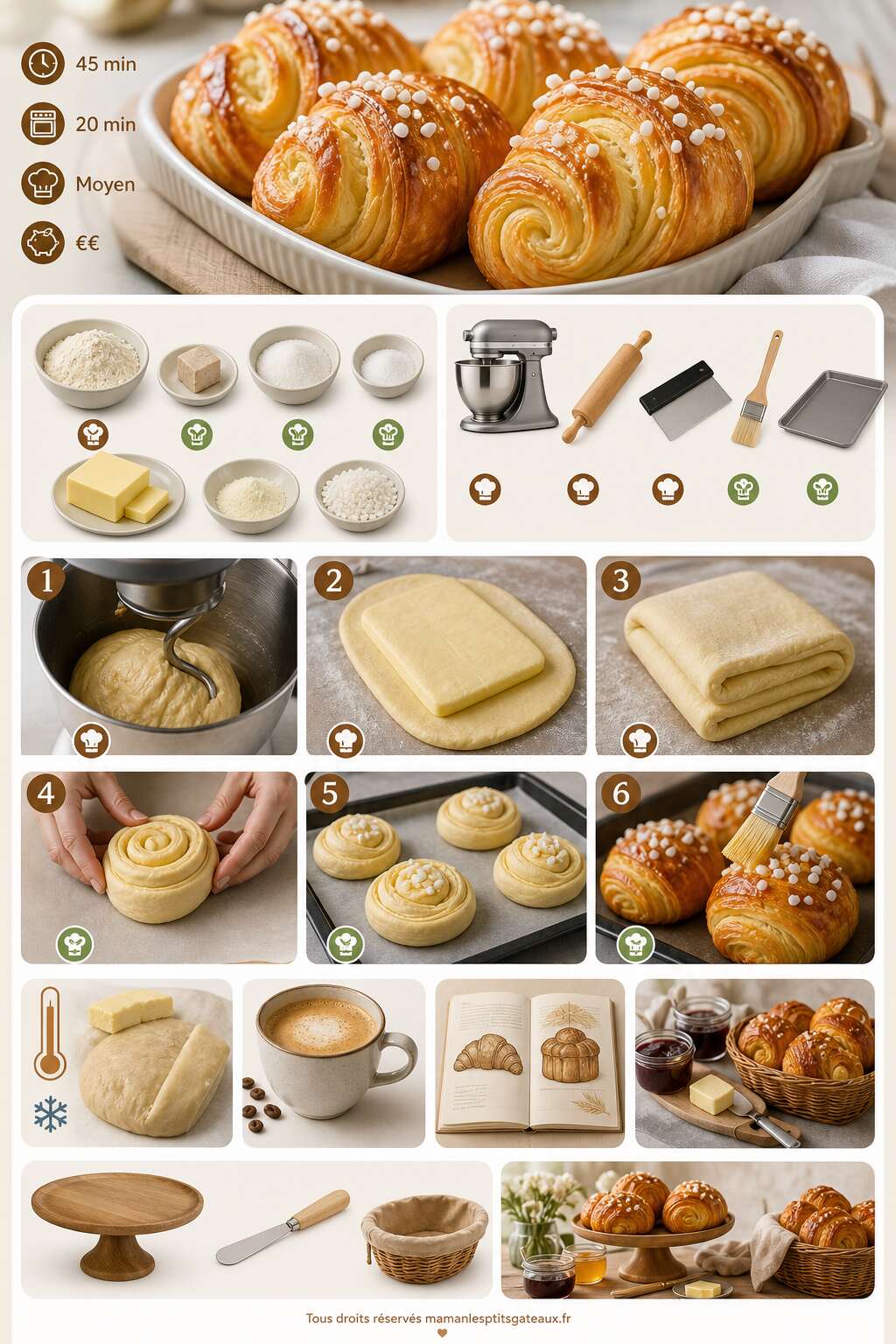 Fiche recette Recette de brioches feuilletées maison Fiche recette Recette de brioches feuilletées maison