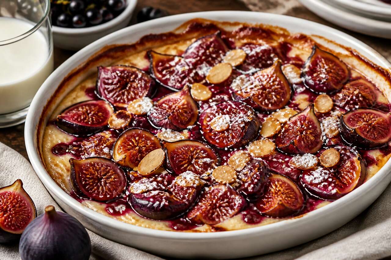 Gratin de figues à la crème de cassis : recette gourmande