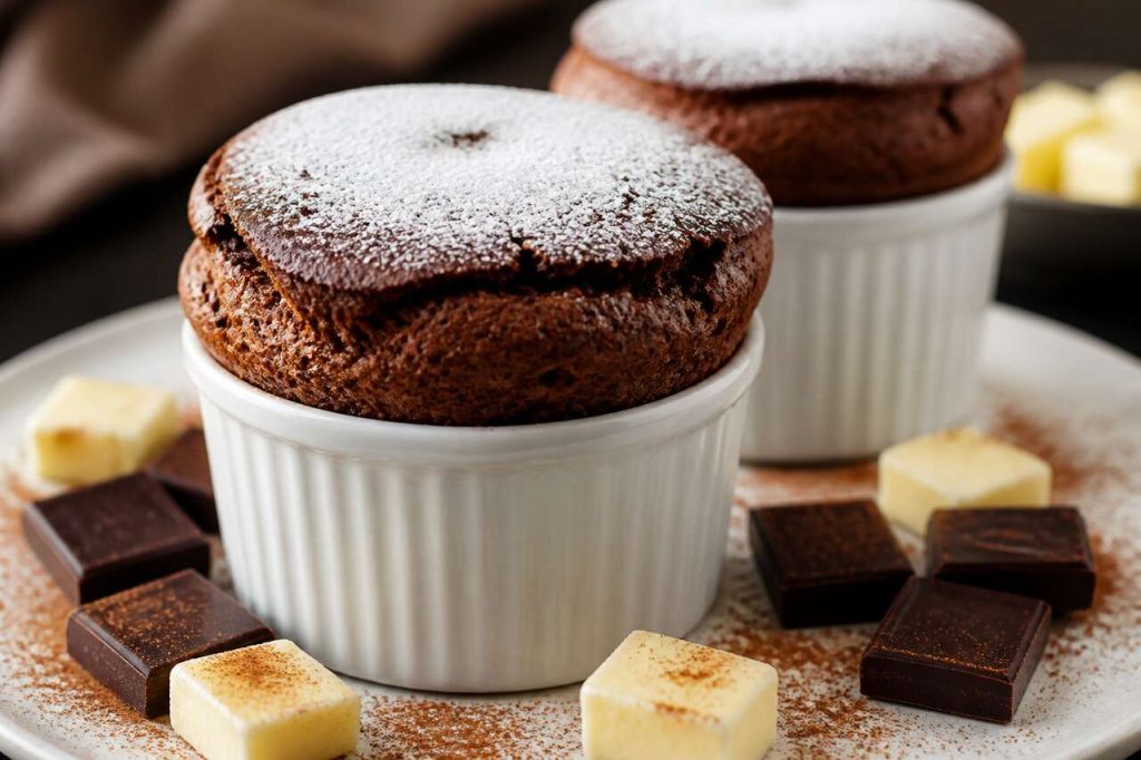 Soufflés au chocolat et cannelle : recette gourmande