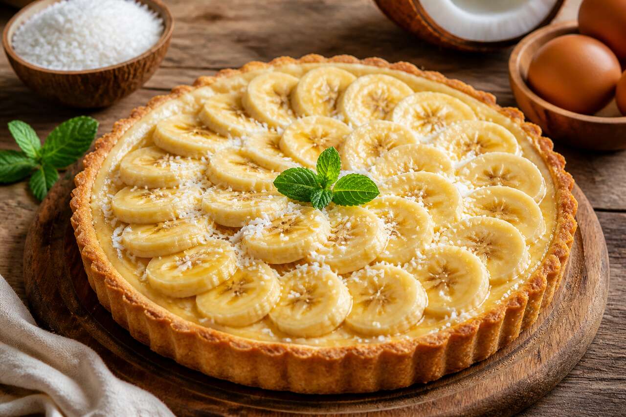 Tarte noix de coco et banane : recette gourmande