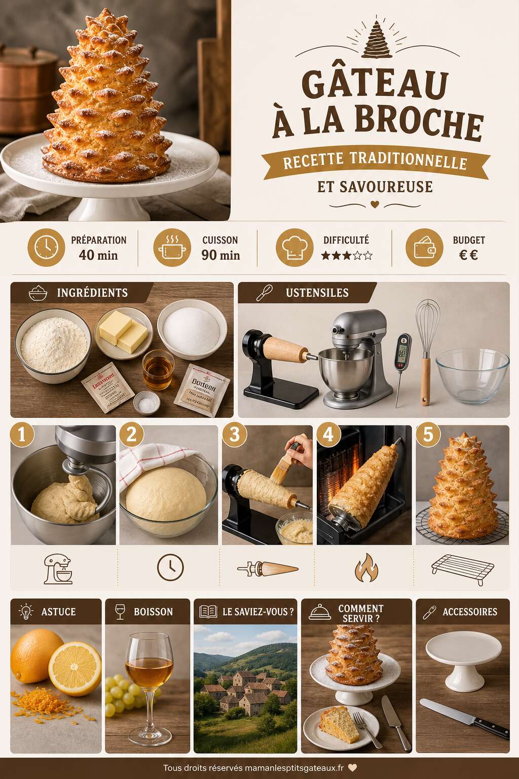 Fiche recette G&acirc;teau &agrave; la broche : recette traditionnelle et savoureuse