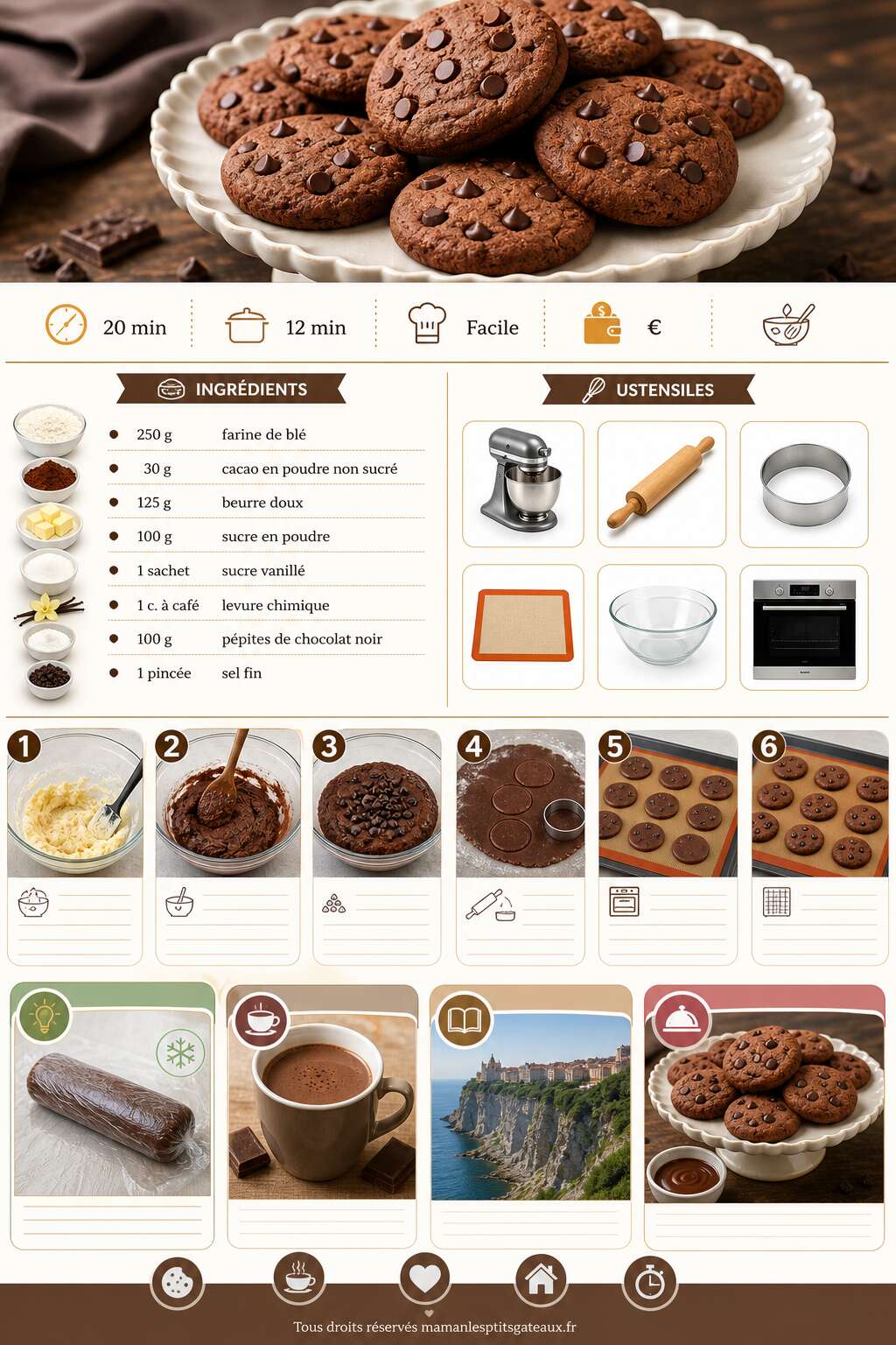 Fiche recette Recette de petits sabl&eacute;s au chocolat
