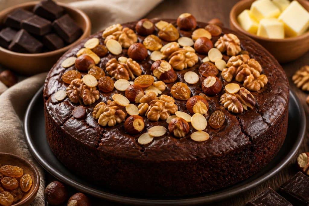 Gâteau au chocolat et fruits secs : recette gourmande et facile