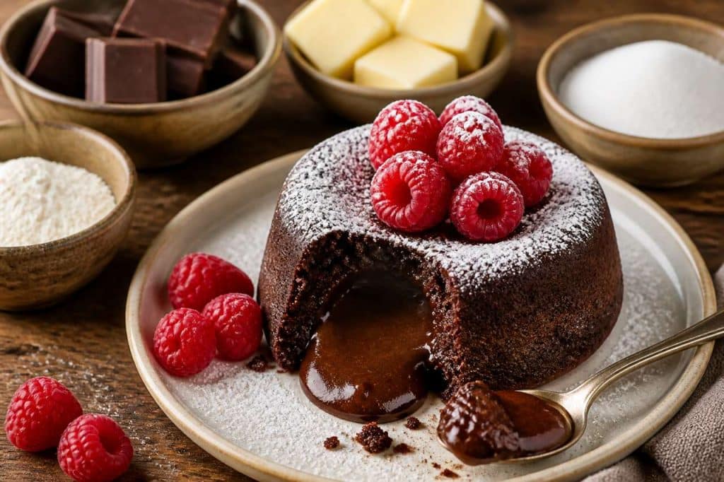Moelleux au chocolat et framboises : recette gourmande