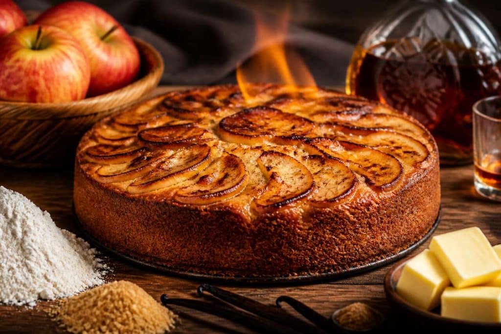 Gâteau aux pommes flambées à l'Armagnac : la recette savoureuse