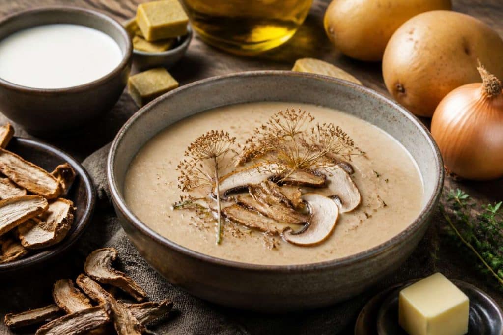 Crème de cèpes et cerfeuil : recette savoureuse