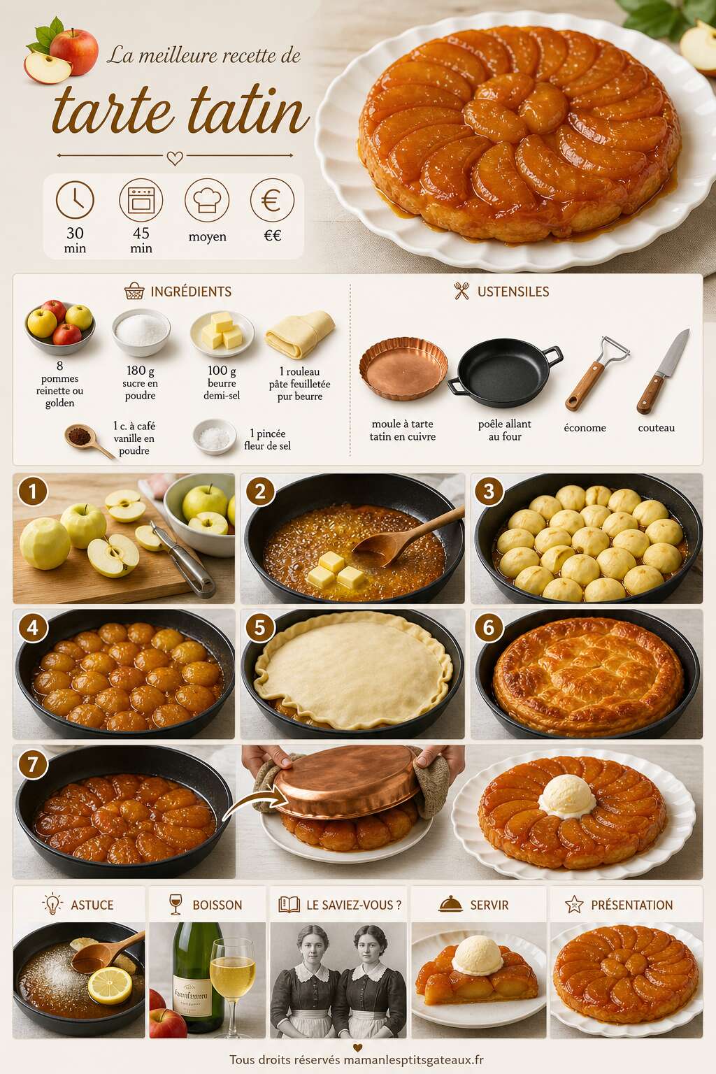Fiche recette La meilleure recette de tarte tatin