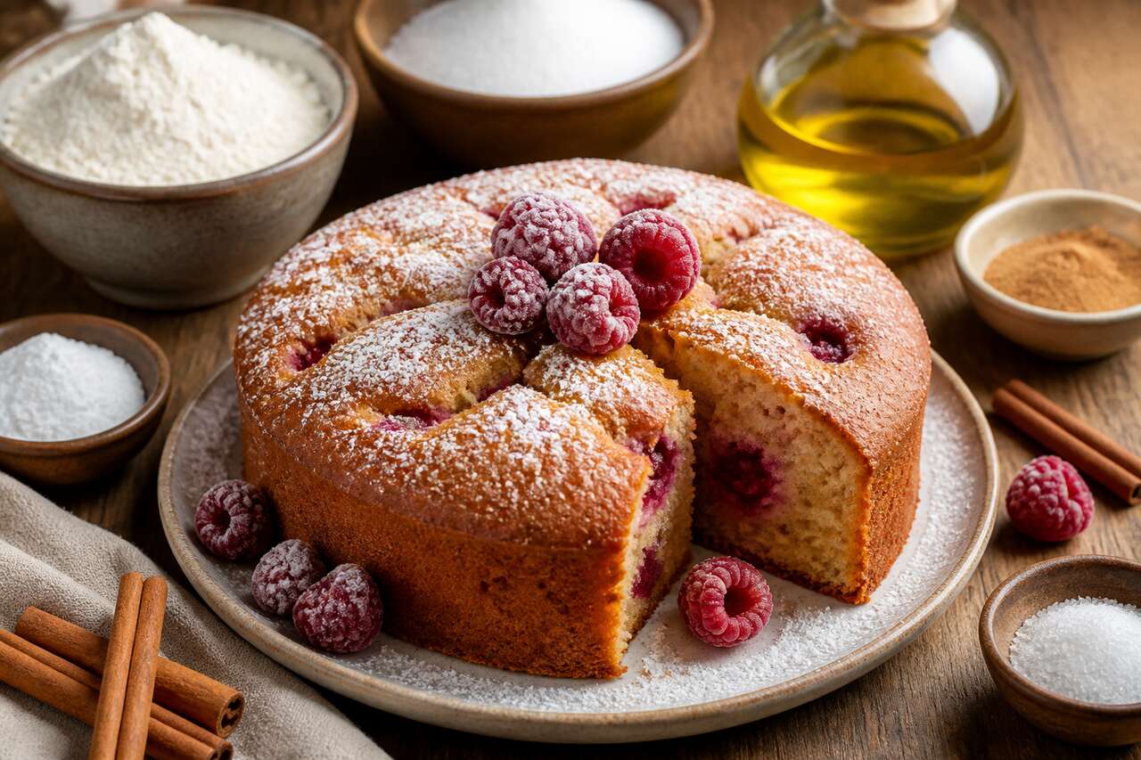 Cake aux framboises et cannelle : recette gourmande