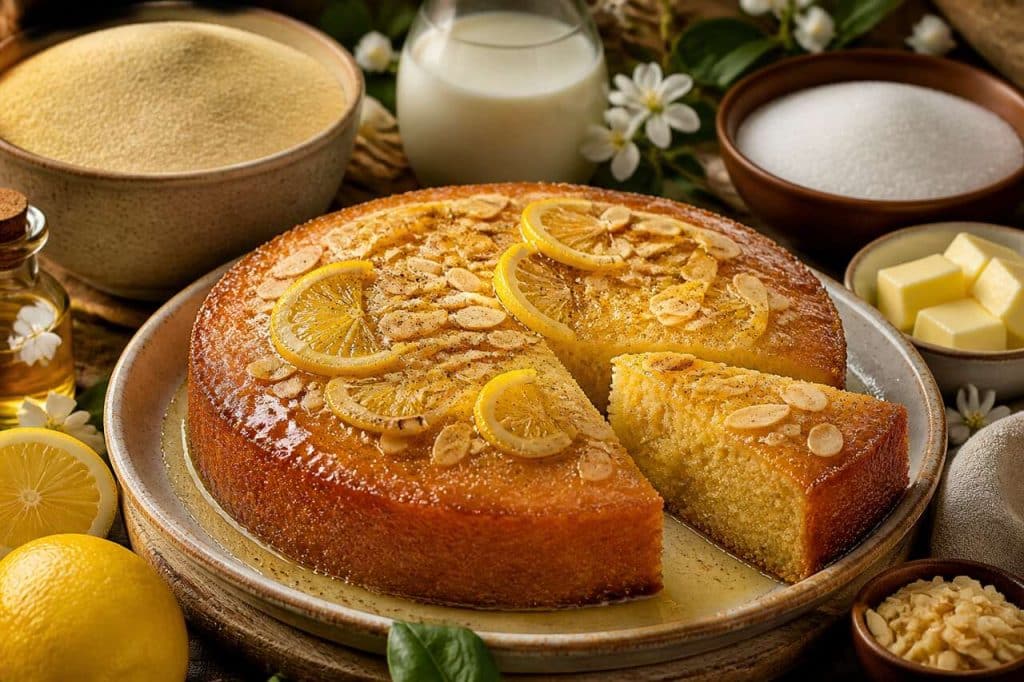 Gâteau de semoule au sirop de citron : recette facile et savoureuse