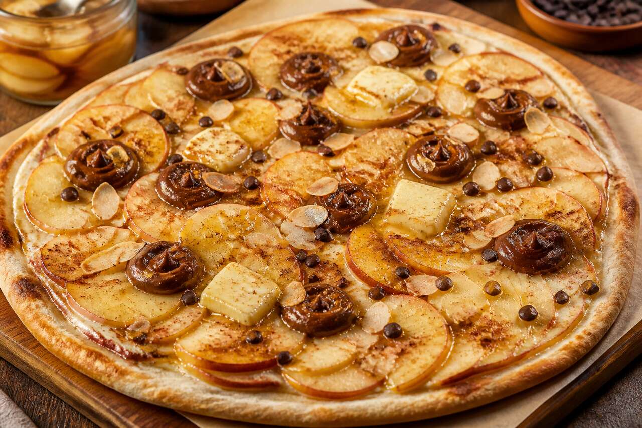 Flammekueche sucrée pomme-chocolat : recette gourmande