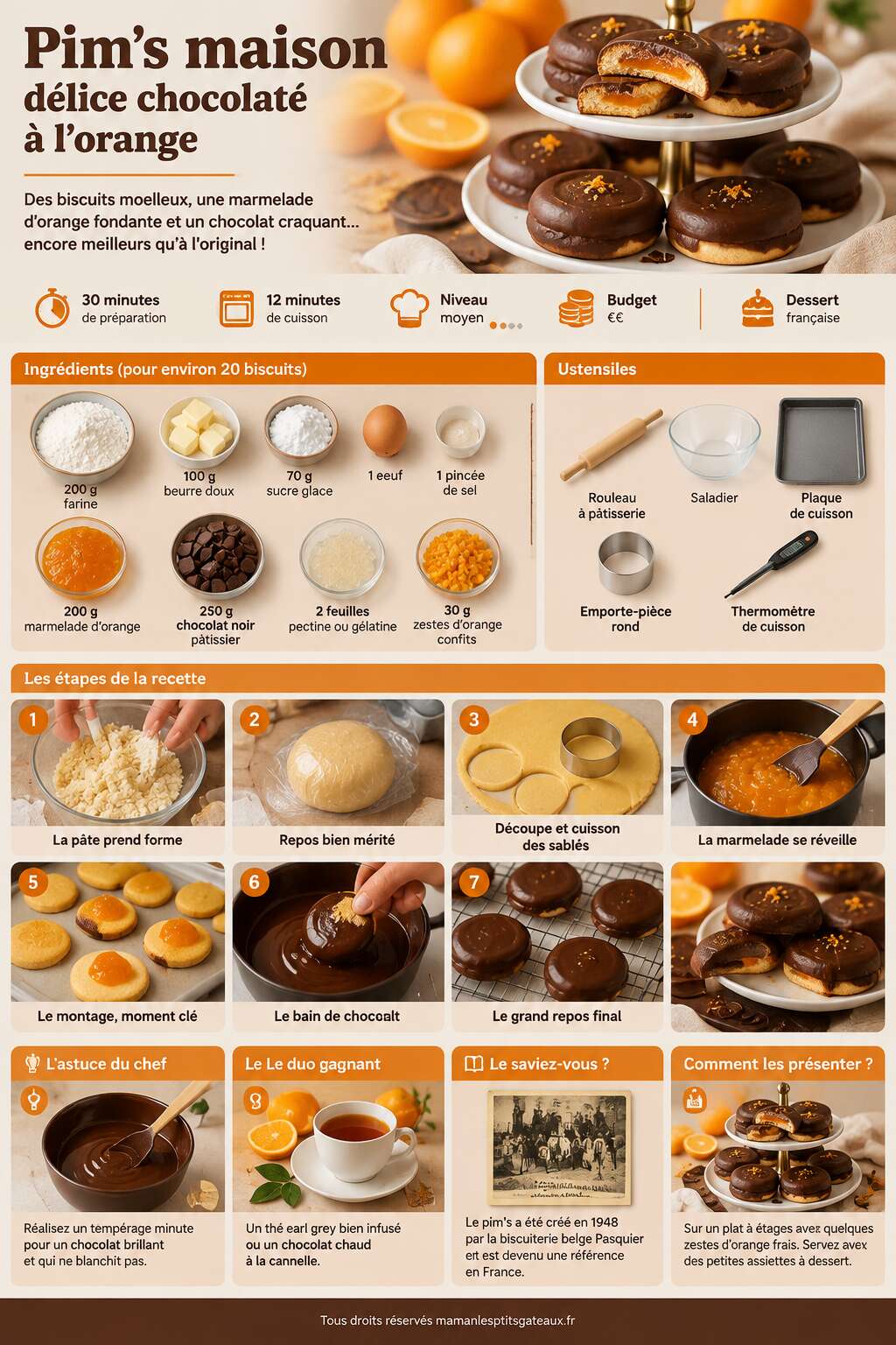 Fiche recette Recette de Pim's maison : délice chocolaté à l'orange Fiche recette Recette de Pim's maison : délice chocolaté à l'orange
