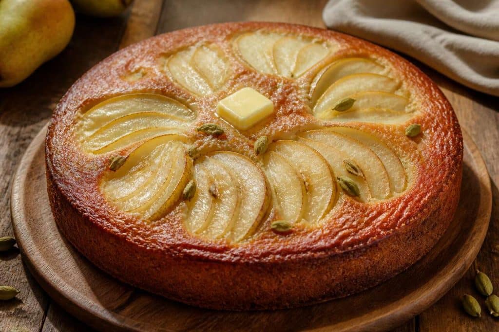 Gâteau aux poires et cardamome : recette gourmande