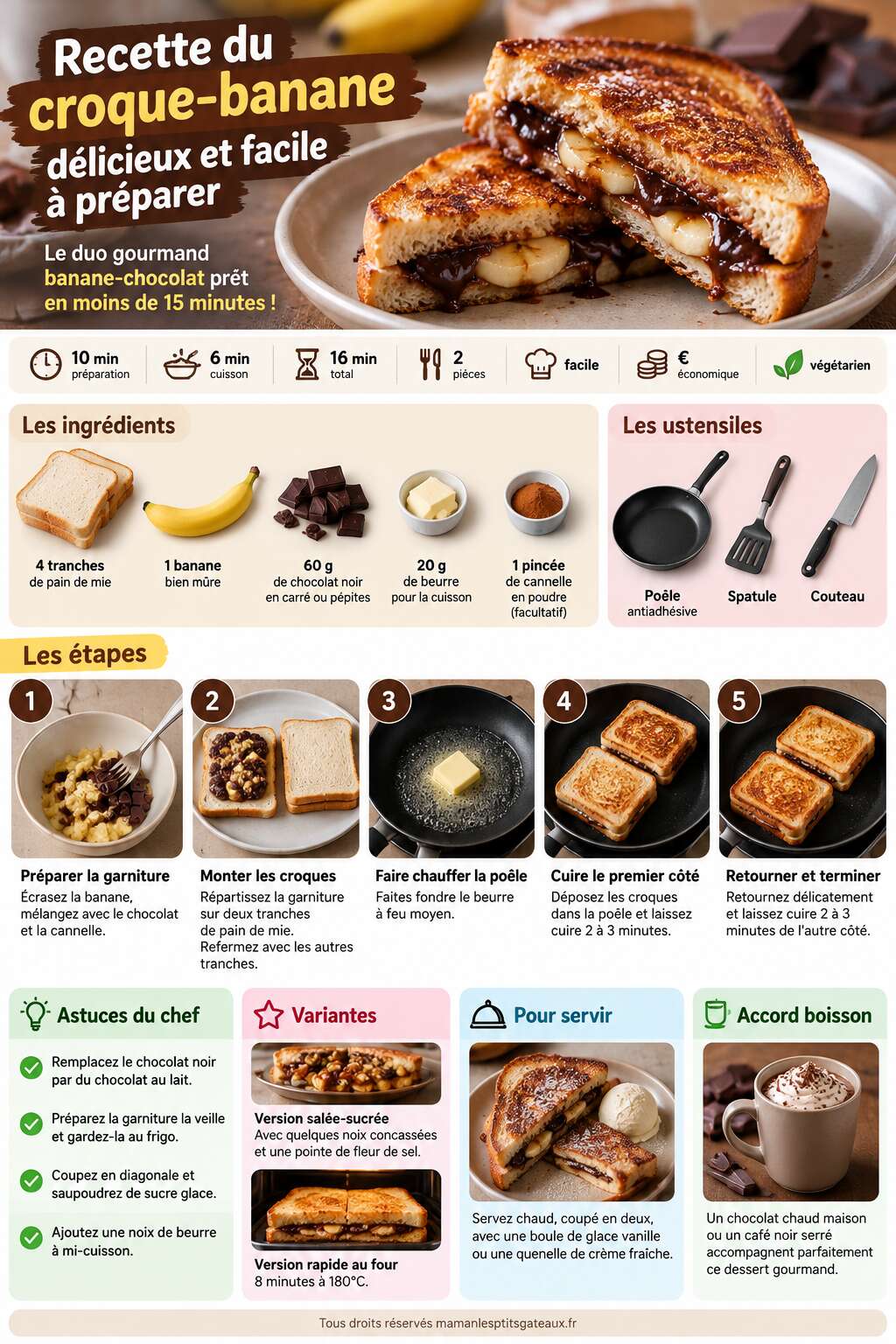 Fiche recette Recette du croque-banane délicieux et facile à préparer Fiche recette Recette du croque-banane délicieux et facile à préparer