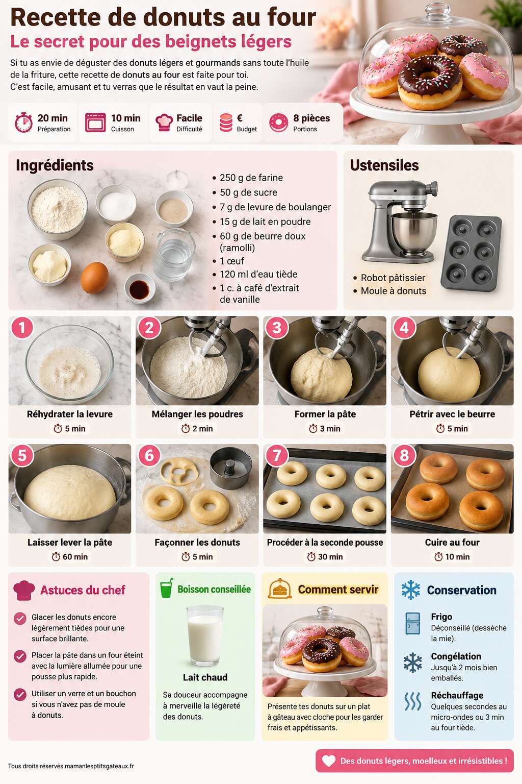 Fiche recette Recette de donuts au four : le secret pour des beignets l&eacute;gers