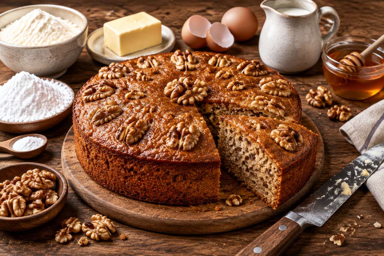 Recette de cake aux noix moelleux et savoureux