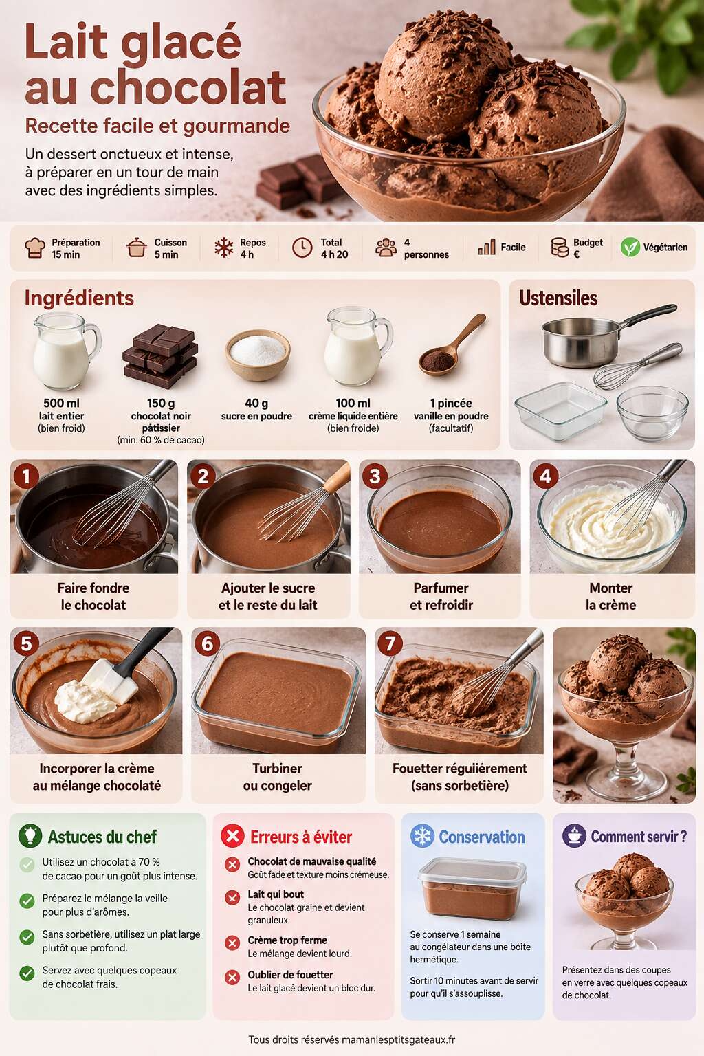 Fiche recette Lait glac&eacute; au chocolat : recette facile et gourmande