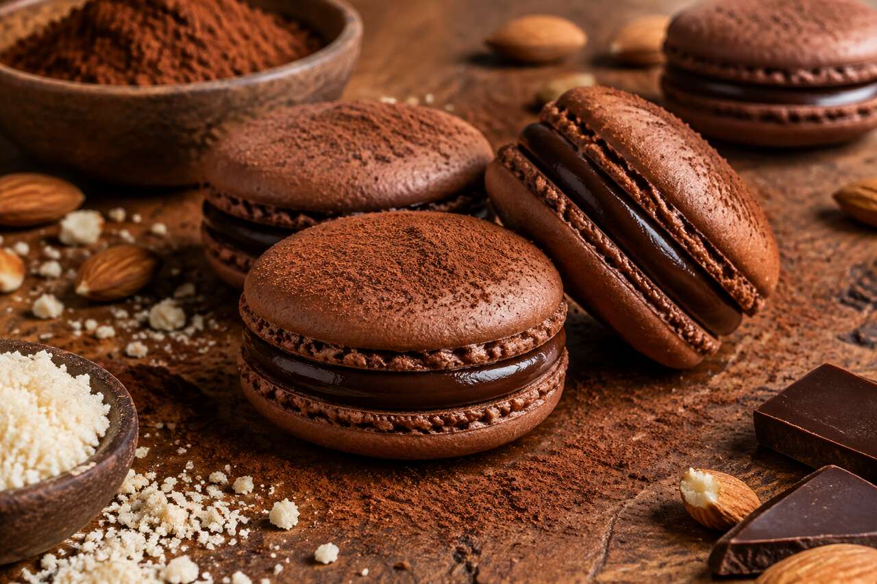 Macarons au chocolat et cacao amer : recette facile et gourmande