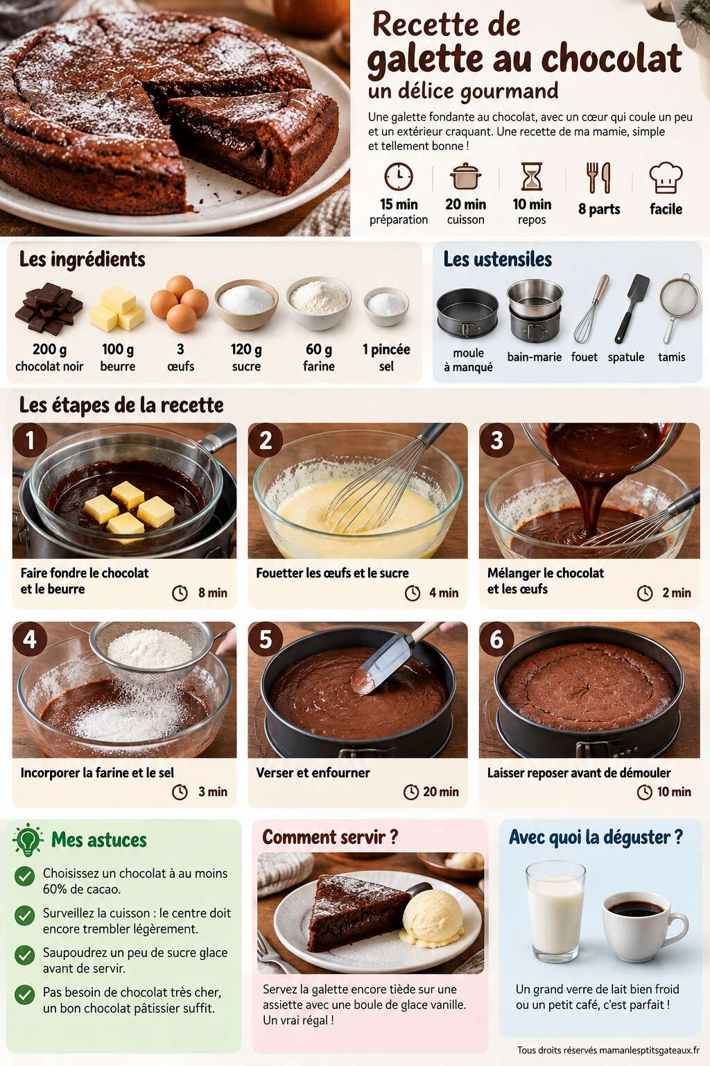 Fiche recette Recette de galette au chocolat : un délice gourmand Fiche recette Recette de galette au chocolat : un délice gourmand