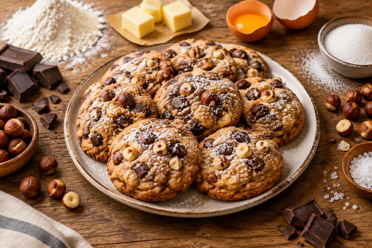 Recette de sablés au chocolat et noisettes