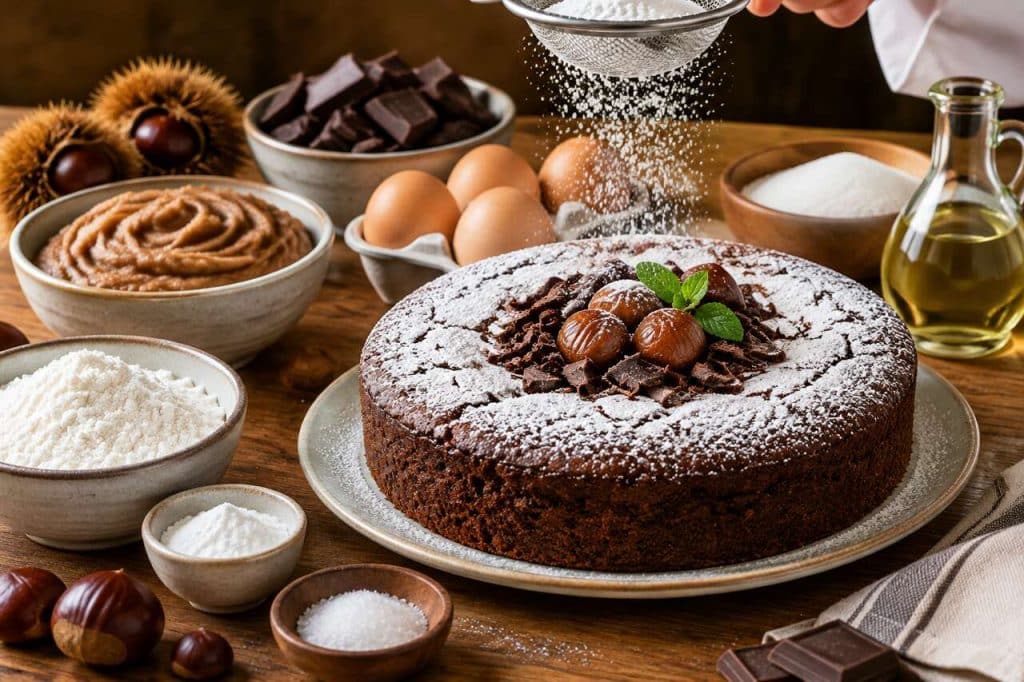 Gâteau châtaigne chocolat : recette gourmande