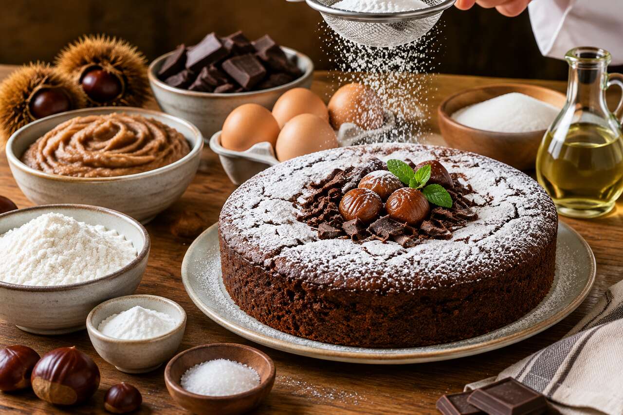 Gâteau châtaigne chocolat : recette gourmande