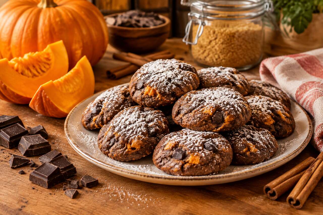 Biscuits chocolat potiron : recette gourmande et facile